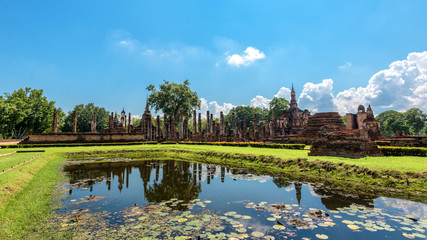 Fototapeta na wymiar Sukhothai Historical park has declared World Heritage Site Thailand.