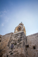 Bell tower of Church of Nativity in Bethlehem