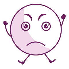 angry face emoticon kawaii character vector illustration design