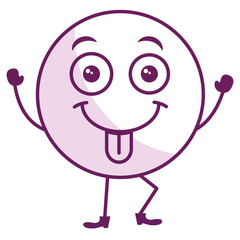 tongue out face emoticon kawaii character vector illustration design