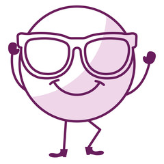 nerd face emoticon kawaii character vector illustration design