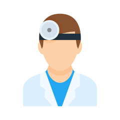 Ophthalmologist doctor male vector icon in flat style