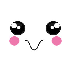 happy face emoticon kawaii style vector illustration design