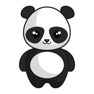 cute and tender bear panda kawaii style vector illustration design
