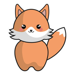 cute and tender fox kawaii style vector illustration design