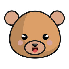 cute and tender bear kawaii style vector illustration design