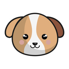 Fototapeta premium cute and tender dog kawaii style vector illustration design