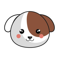 cute and tender dog kawaii style vector illustration design