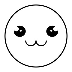 cute face emoticon kawaii character vector illustration design