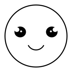 cute face emoticon kawaii character vector illustration design