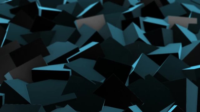 Abstract dark blue 3d cubes rotaing animation