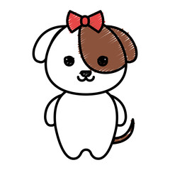 cute and tender female dog kawaii style vector illustration design