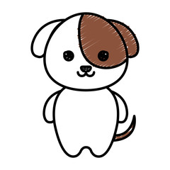 cute and tender dog kawaii style vector illustration design
