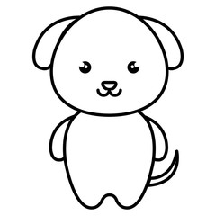 cute and tender dog kawaii style vector illustration design