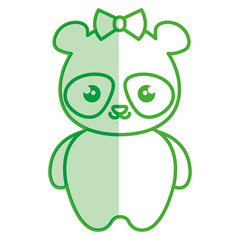 cute and tender female bear panda kawaii style vector illustration design