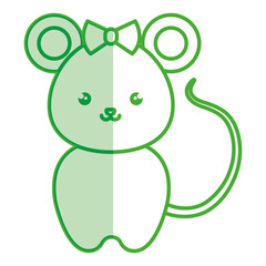 cute and tender female mouse kawaii style vector illustration design
