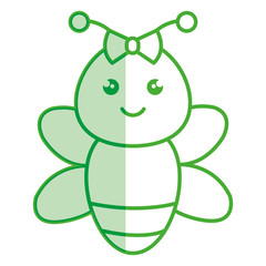 cute and tender female bee kawaii style vector illustration design