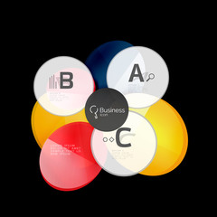 Glass circles on black