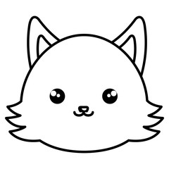 cute and tender fox kawaii style vector illustration design