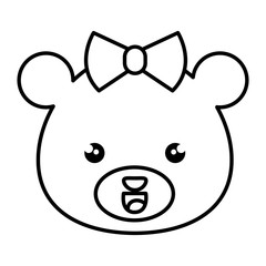 cute and tender bear female kawaii style vector illustration design