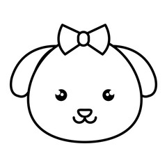 cute and tender female dog kawaii style vector illustration design