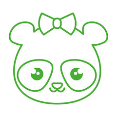 cute and tender female bear panda kawaii style vector illustration design