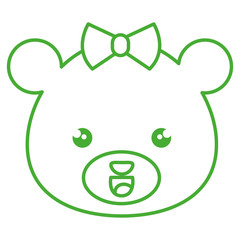 cute and tender bear female kawaii style vector illustration design