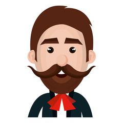 Mexican mariachi avatar character vector illustration design