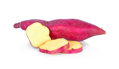 sweet potatoes on the white background