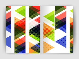 Vector triangle business annual report cover print template