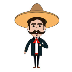 Mexican mariachi avatar character vector illustration design