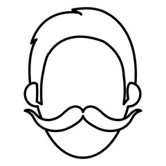 young man with mustache head avatar vector illustration design