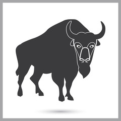 Bison simple icon for web and mobile design