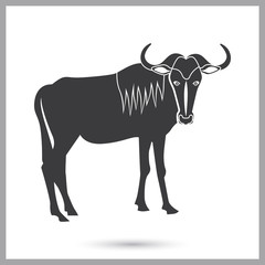 Wildebeest simple icon for web and mobile design
