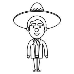 Mexican mariachi avatar character vector illustration design