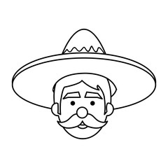 mexican man avatar character vector illustration design