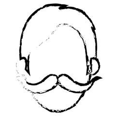young man with mustache head avatar vector illustration design