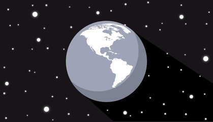 Sphere Erde im Weltall Flat Design Vektor Grafik Illustration