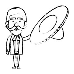 Mexican mariachi avatar character vector illustration design