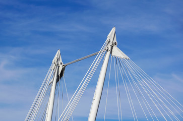 Obraz premium Cable stayed bridge . Supporting metal structure