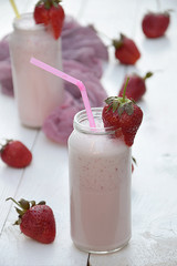 Milkshake with strawberries