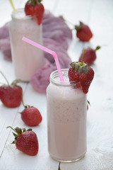 Milkshake with strawberries