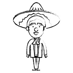 Mexican mariachi avatar character vector illustration design