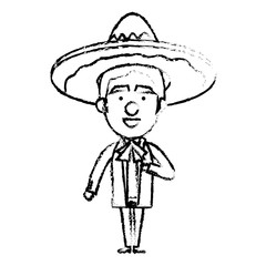 Mexican mariachi avatar character vector illustration design
