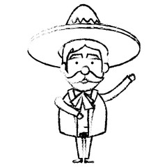 Mexican mariachi avatar character vector illustration design