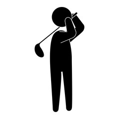 golf player with club avatar character vector illustration design