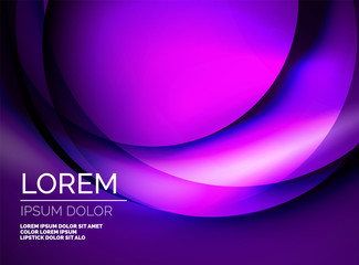 Shiny silk wave template, color satin with effects, vector abstract background