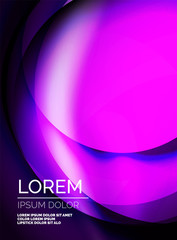 Shiny silk wave template, color satin with effects, vector abstract background