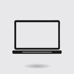 laptop icon. Flat design style. Laptop as a business tool.