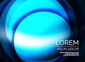 Shiny silk wave template, color satin with effects, vector abstract background